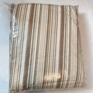 NWOT Brown Beige Green Stripes Double Sheet Set